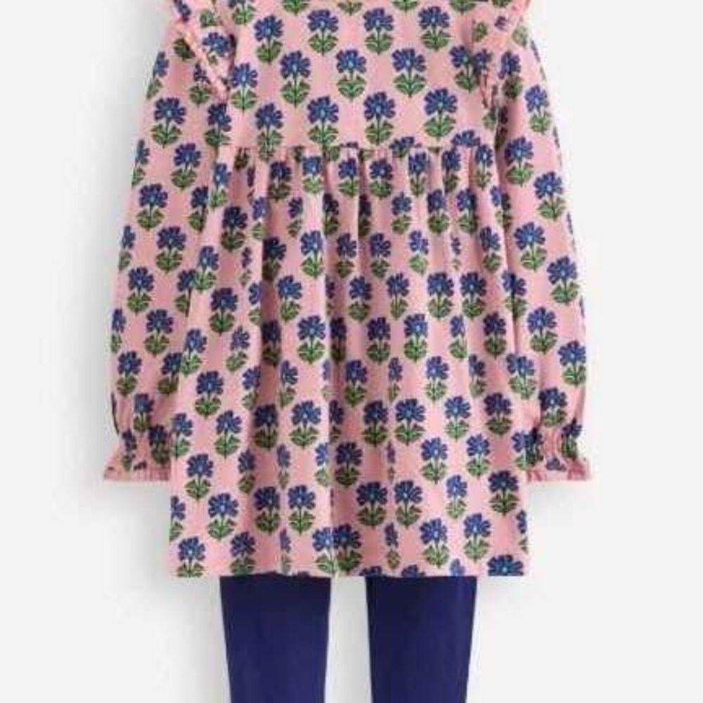Mini Boden Floral Long Sleeve Tunic/Dress 9-10Y